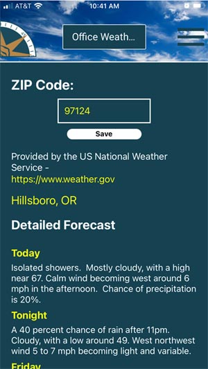 Weather App Forecast Screen